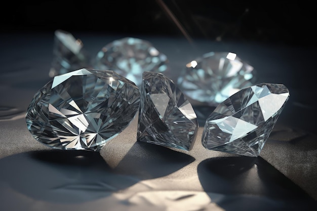 Un grupo de diamantes sobre una mesa IA generativa