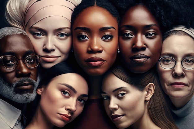 Foto grupo diversificado de indivíduos de diferentes raças