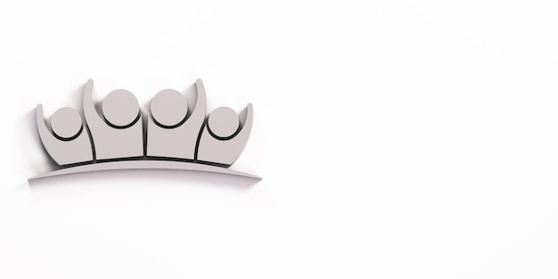 grupo, de, diverso, gente, 3d, render, ilustración