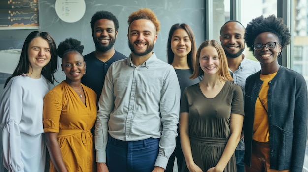 Un grupo diverso de personas unidas en unidad