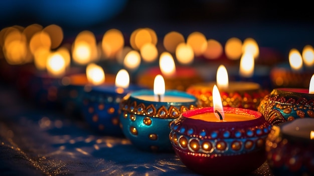 Un grupo de diyas diwali imágenes de stock fotos de stock realistas
