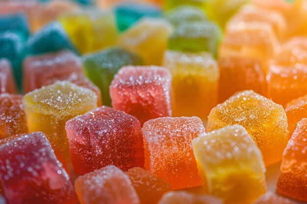 un grupo de dulces de colores