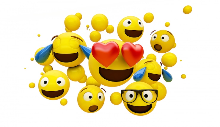 Foto grupo de emoticonos aislado