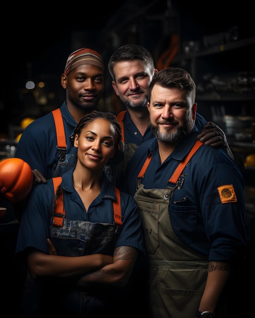 Un grupo de empleados de una empresa posando juntos