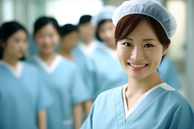 Un grupo de enfermeras sonriendo