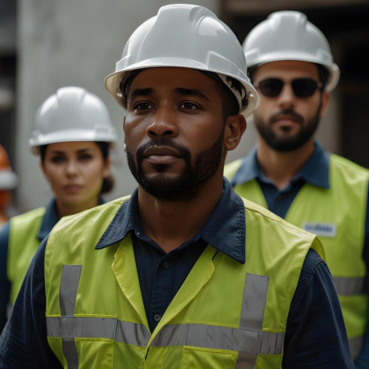 Grupo de equipo de trabajadores Trabajo con equipo de ingenieros retrato confiado Ingeniera femenina y equipo