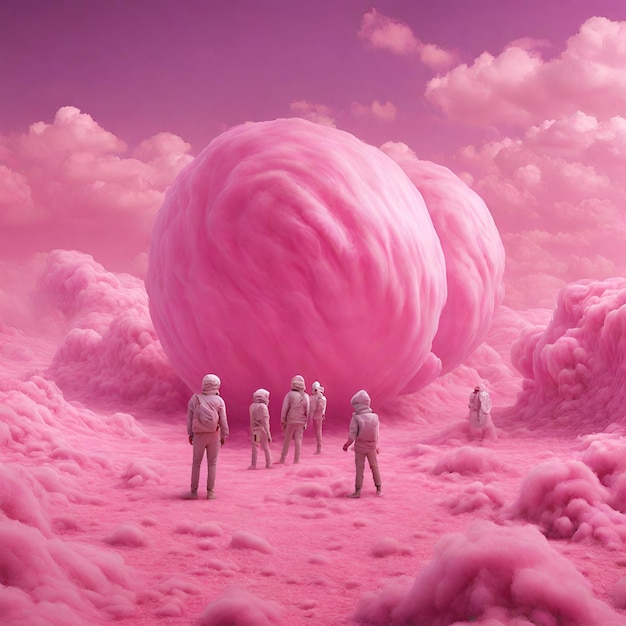 El grupo está atrapado en un planeta de algodón caramelo rosa.