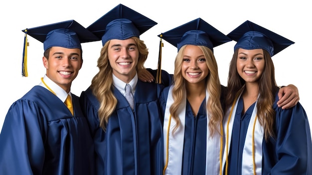 Foto un grupo de estudiantes abrazados