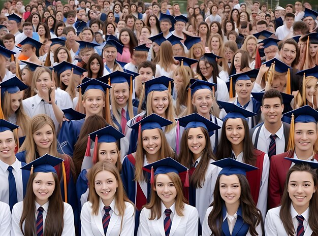 Grupo de estudiantes celebrando su graduación.