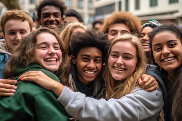 Un grupo de estudiantes felices