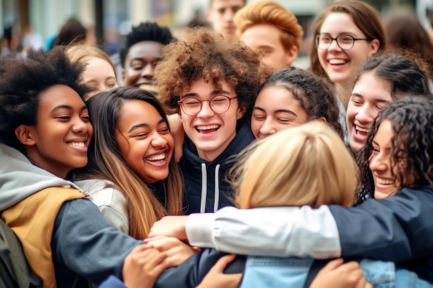 Un grupo de estudiantes felices