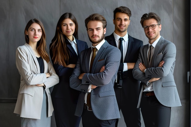 Grupo exitoso de empresarios en la oficina.