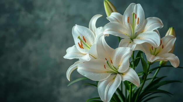 Grupo de flores blancas en la mesa