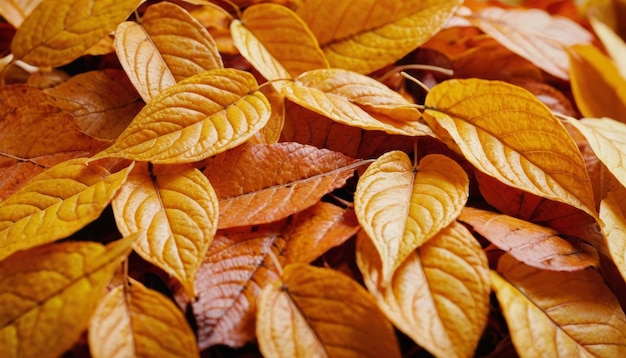 Foto grupo de fondo hojas de naranja de otoño