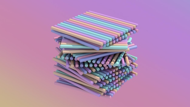 Grupo de formas de colores pastel Ilustración abstracta 3d render