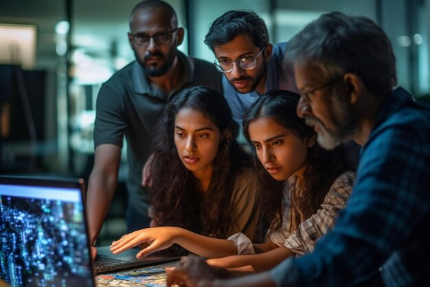 Foto grupo fotográfico de pessoas elaborando um plano de negócios em um escritório