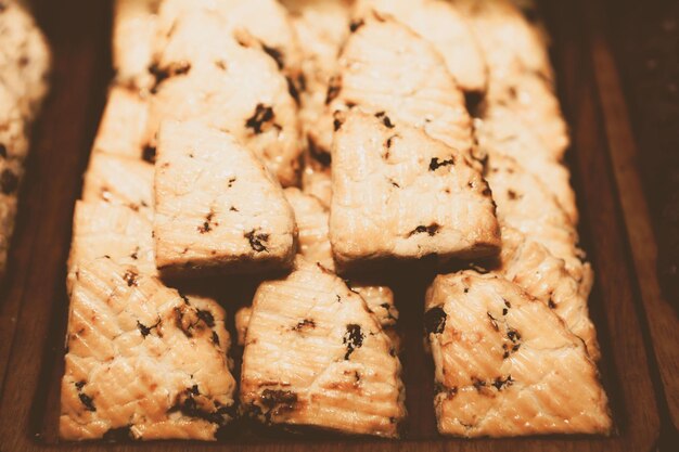 Grupo de galletas surtidas Avena con chispas de chocolate y chocolate blanco con pasas