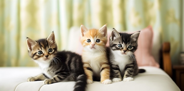 Grupo de gatitos de diferentes colores generados por la IA