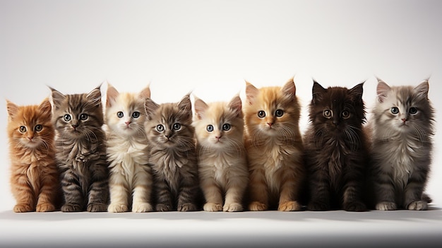 un grupo de gatitos peludos y divertidos