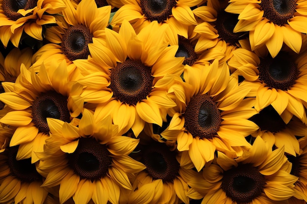 Un grupo de girasoles amarillos.