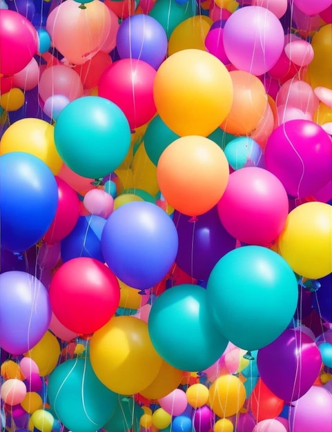 Un grupo de globos de colores