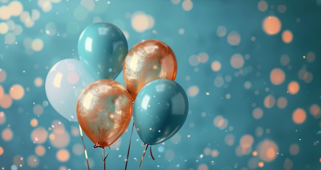 Un grupo de globos flotando en el aire