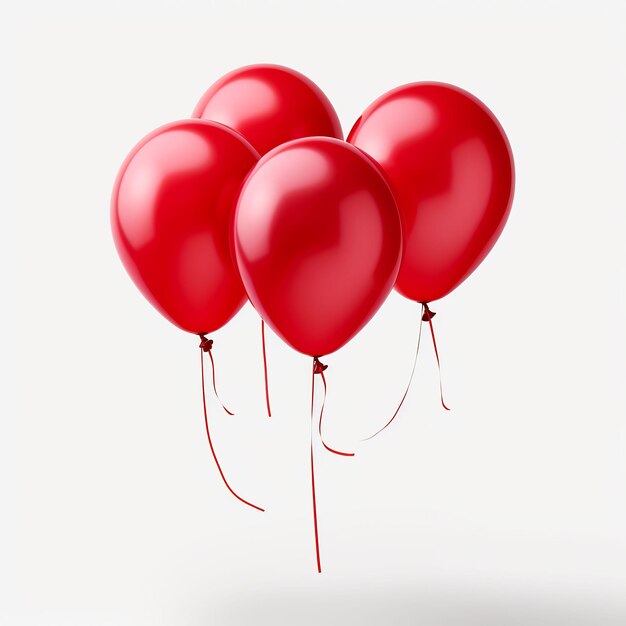 un grupo de globos rojos con un fondo blanco