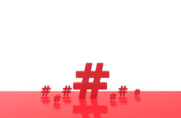 Grupo de Hashtag icono aislado. Ilustración 3D