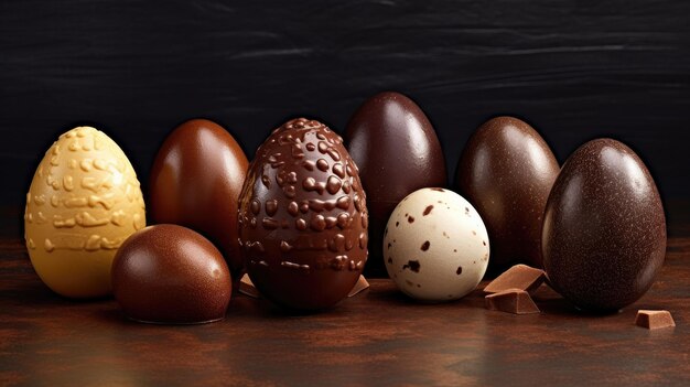 un grupo de hermosos huevos de Pascua