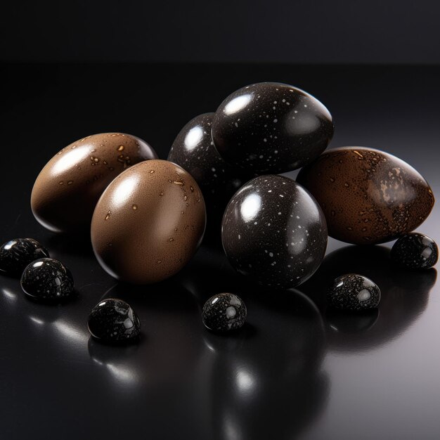 Foto un grupo de hermosos huevos de pascua