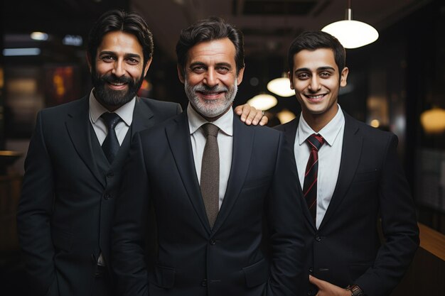 Grupo de hombres de negocios o personas corporativas indias de pie para una foto