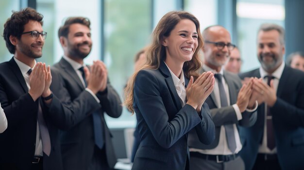 Un grupo de hombres de negocios sonríen Ai Generative