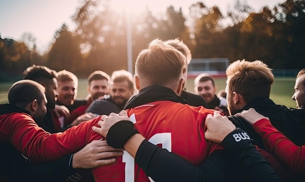 Un grupo de hombres de pie juntos en un campo