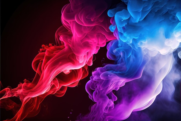 Un grupo de humos de diferentes colores sobre una IA generativa de fondo negro
