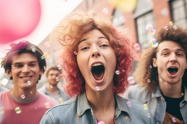 Grupo de jóvenes parados juntos