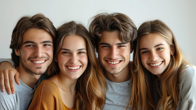 Un grupo de jóvenes de pie uno al lado del otro