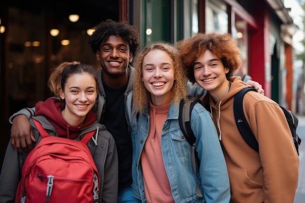 Un grupo de jóvenes posando juntos.