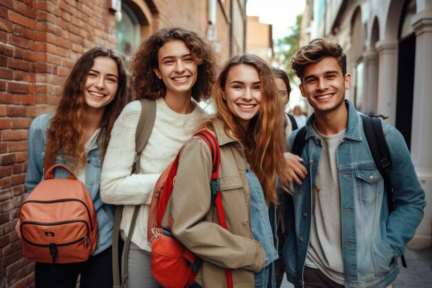 Un grupo de jóvenes posando juntos.