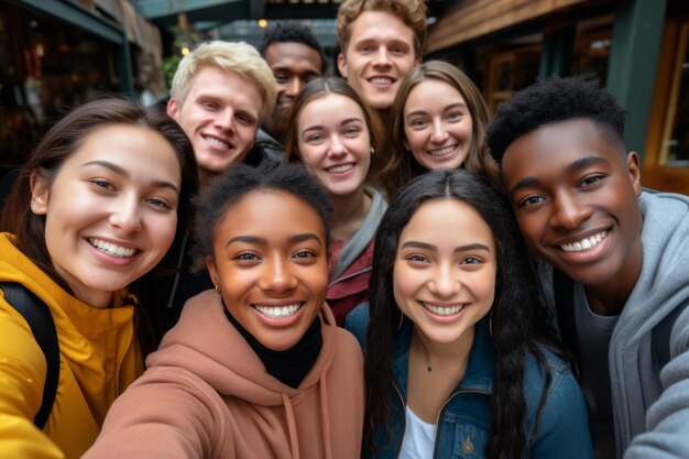 Un grupo de jóvenes sonriendo para una foto