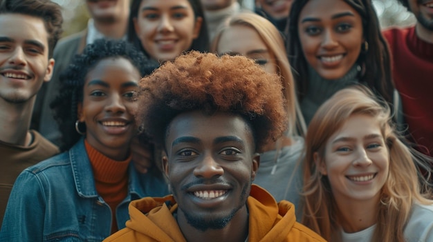 un grupo de jóvenes con una sonrisa que dice el nombre de la persona