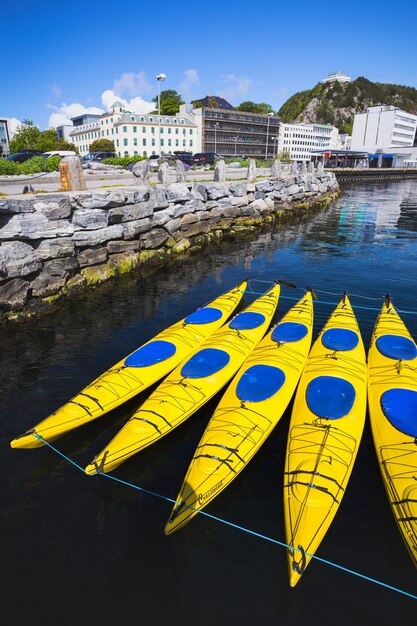 Un grupo de kayaks en alesund