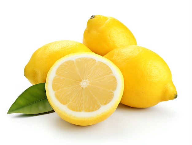 un grupo de limones con un corte por la mitad