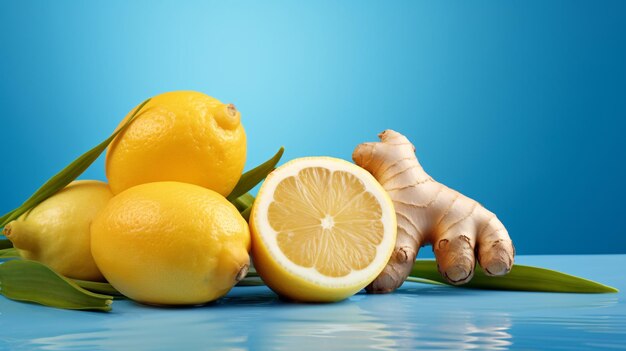 un grupo de limones y jengibre