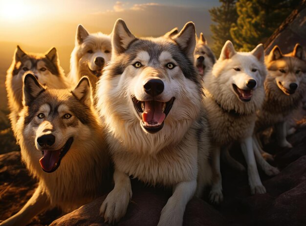 Un grupo de lobos