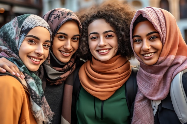 Un grupo de mujeres estudiantes