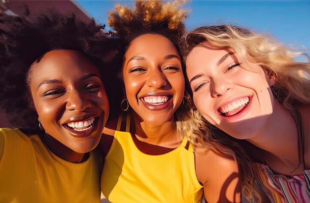 Un grupo de mujeres jóvenes posando juntas