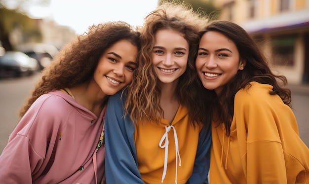 un grupo de mujeres jóvenes sonriendo y posando para una foto