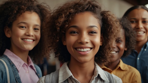 Foto un grupo de mujeres jóvenes sonriendo y sonriendo