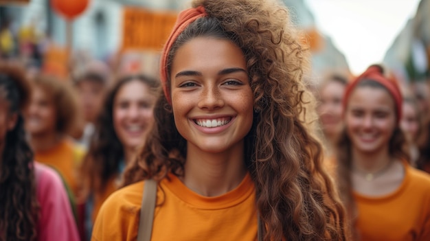 Un grupo de mujeres jóvenes unidas