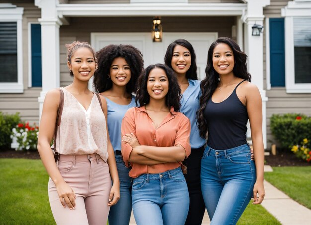 un grupo de mujeres posando para una foto con la palabra niñas